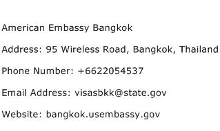 American Embassy Bangkok Address Contact Number