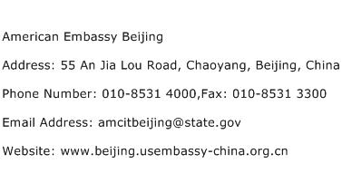 American Embassy Beijing Address Contact Number