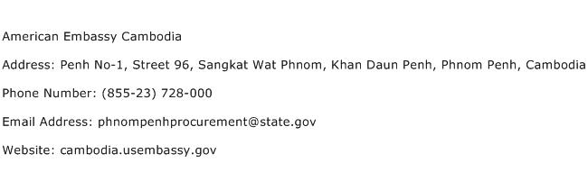 American Embassy Cambodia Address Contact Number
