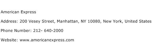 American Express Address Contact Number