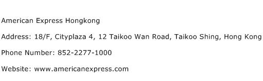 American Express Hongkong Address Contact Number