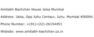 Amitabh Bachchan House Jalsa Mumbai Address Contact Number