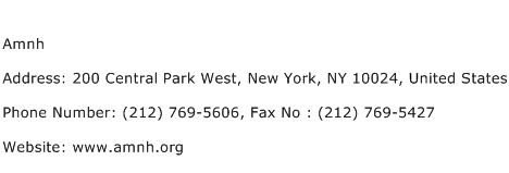Amnh Address Contact Number