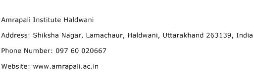 Amrapali Institute Haldwani Address Contact Number