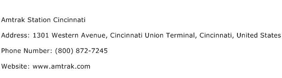 Amtrak Station Cincinnati Address Contact Number