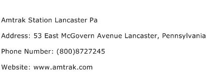 Amtrak Station Lancaster Pa Address Contact Number