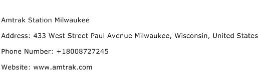 Amtrak Station Milwaukee Address Contact Number