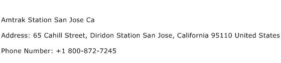 Amtrak Station San Jose Ca Address Contact Number