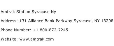 Amtrak Station Syracuse Ny Address Contact Number