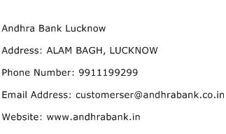 Andhra Bank Lucknow Address Contact Number