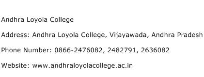 Andhra Loyola College Address Contact Number