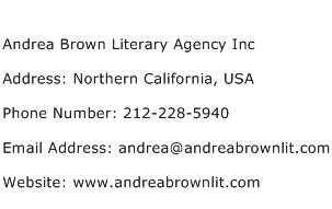 Andrea Brown Literary Agency Inc Address Contact Number