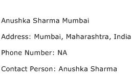 Anushka Sharma Mumbai Address Contact Number