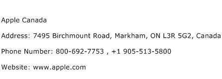 Apple Canada Address Contact Number
