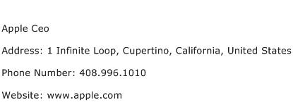 Apple Ceo Address Contact Number