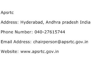 Apsrtc Address Contact Number