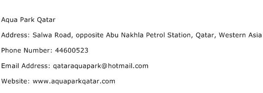 Aqua Park Qatar Address Contact Number