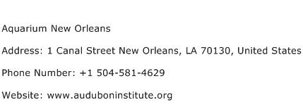 Aquarium New Orleans Address Contact Number