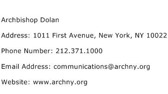 Archbishop Dolan Address Contact Number
