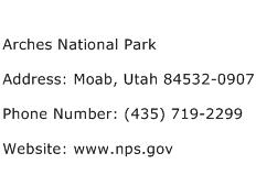 Arches National Park Address Contact Number
