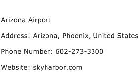 Arizona Airport Address Contact Number