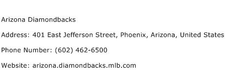 Arizona Diamondbacks Address Contact Number
