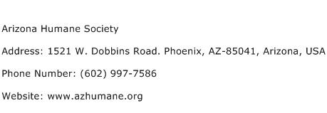 Arizona Humane Society Address Contact Number
