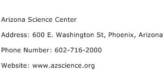 Arizona Science Center Address Contact Number