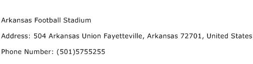 Arkansas Football Stadium Address Contact Number