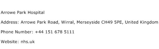 Arrowe Park Hospital Address Contact Number