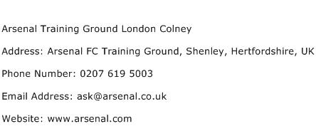 Arsenal Training Ground London Colney Address Contact Number