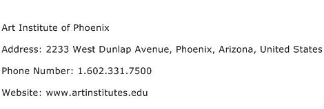 Art Institute of Phoenix Address Contact Number