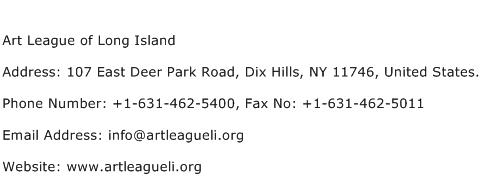 Art League of Long Island Address Contact Number