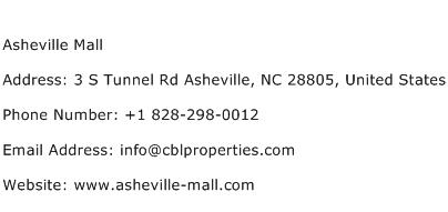 Asheville Mall Address Contact Number