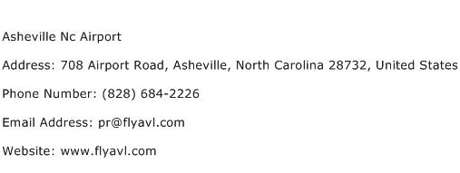 Asheville Nc Airport Address Contact Number