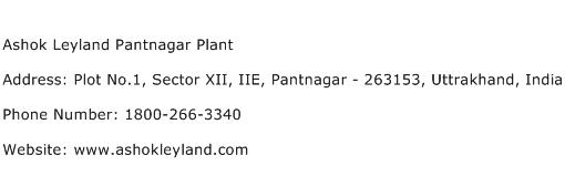 Ashok Leyland Pantnagar Plant Address Contact Number