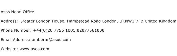 Asos Head Office Address Contact Number