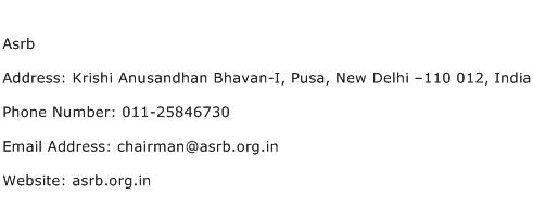 Asrb Address Contact Number