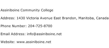 Assiniboine Community College Address Contact Number
