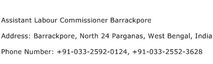 Assistant Labour Commissioner Barrackpore Address Contact Number