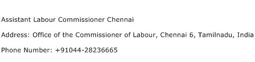 Assistant Labour Commissioner Chennai Address Contact Number