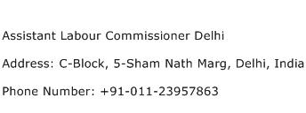 Assistant Labour Commissioner Delhi Address Contact Number