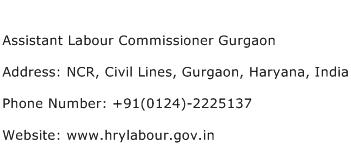 Assistant Labour Commissioner Gurgaon Address Contact Number