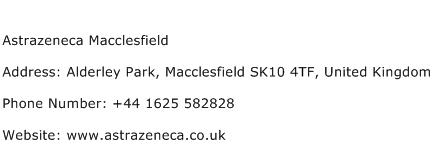 Astrazeneca Macclesfield Address Contact Number