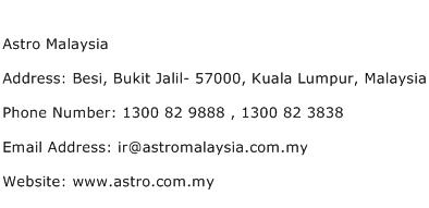 Astro Malaysia Address Contact Number