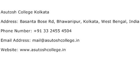 Asutosh College Kolkata Address Contact Number