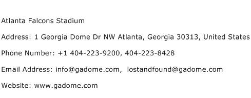 Atlanta Falcons Stadium Address Contact Number
