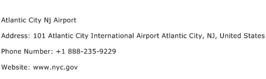 Atlantic City Nj Airport Address Contact Number
