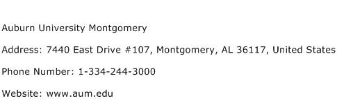 Auburn University Montgomery Address Contact Number
