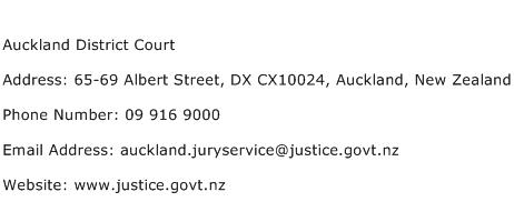 Auckland District Court Address Contact Number